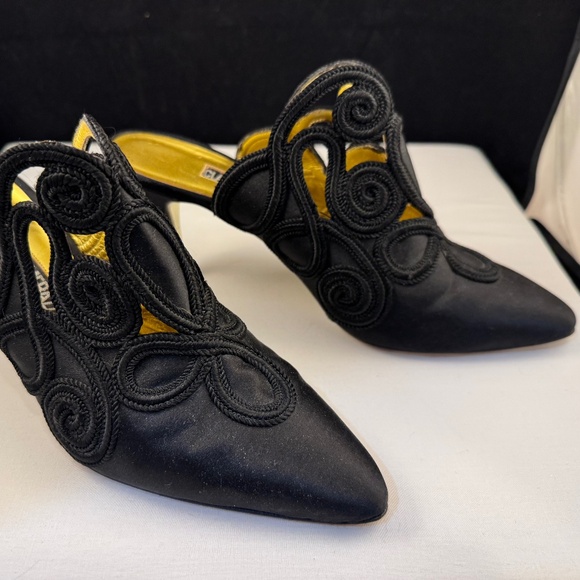 Claudio Merazzi High Mules in Black - Picture 2 of 5